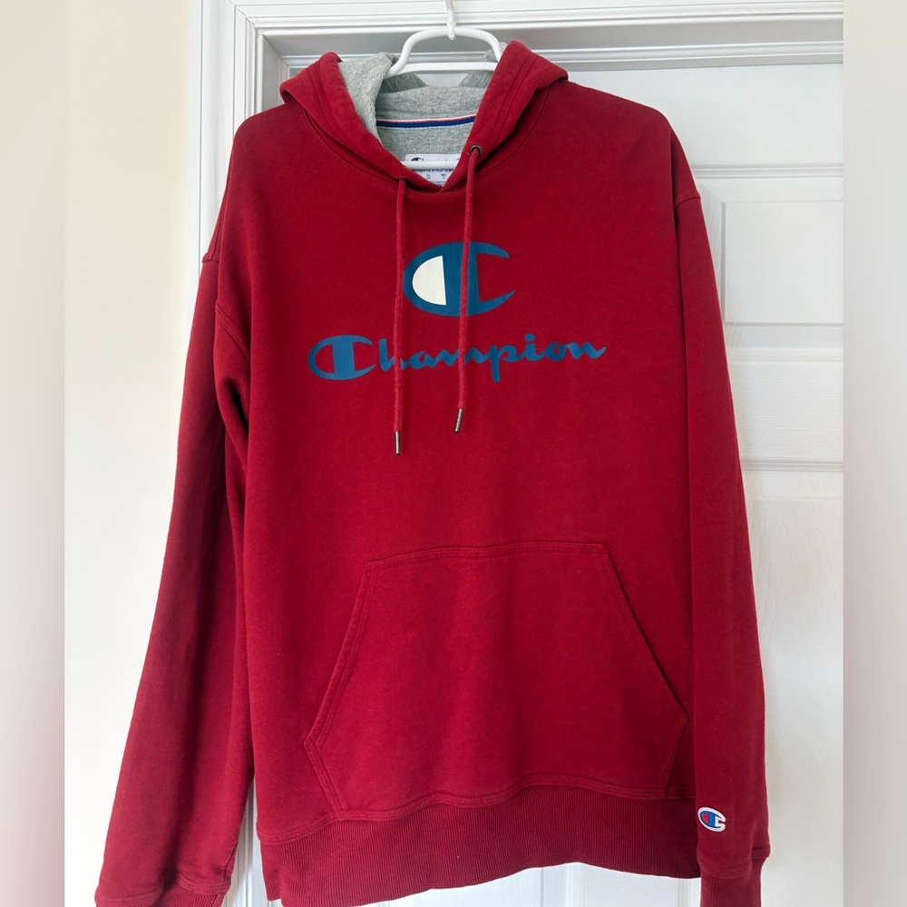 Champion Red Hoodie Sweatshirt